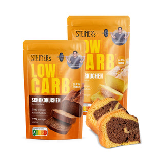 STEINER´s Marmormix bestehend aus den Verpackungen der Backmischungen von Schokokuchen und Rührkuchen