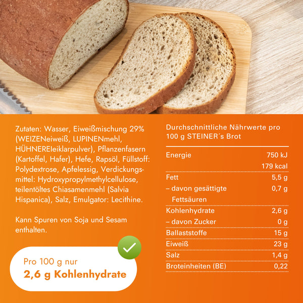 Nährwerte und Zutaten von STEINER´s Brot.
