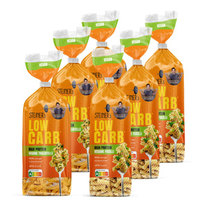 Jeweils 3 Packungen von STEINER´s Low Carb High Protein Fusilli und Tagliatelle, vegan