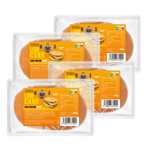 4 Laibe STEINER´s Low Carb High Proten Toast