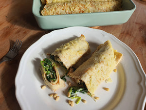 Low Carb Pfannkuchen mit Spinat-Feta-Füllung