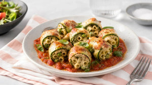 Low Carb Zucchini-Rigatoniröllchen | Rezept