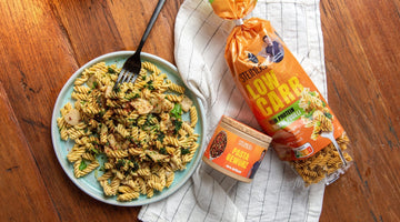 STEINER´s vegane Low Carb High Protein Fusilli mit grünem Pesto und Kräuterseitlingen