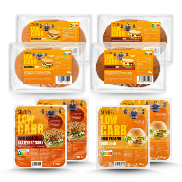 STEINER´s große Brot Box bestehend aus je 2 Pkg. Toast, Brot, Brötchen, Saatenbrötchen