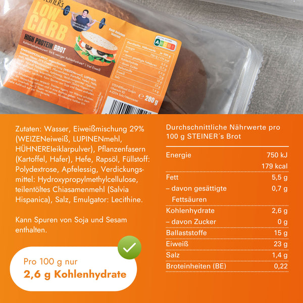 Nährwerte und Zutaten von STEINER´s Brot.