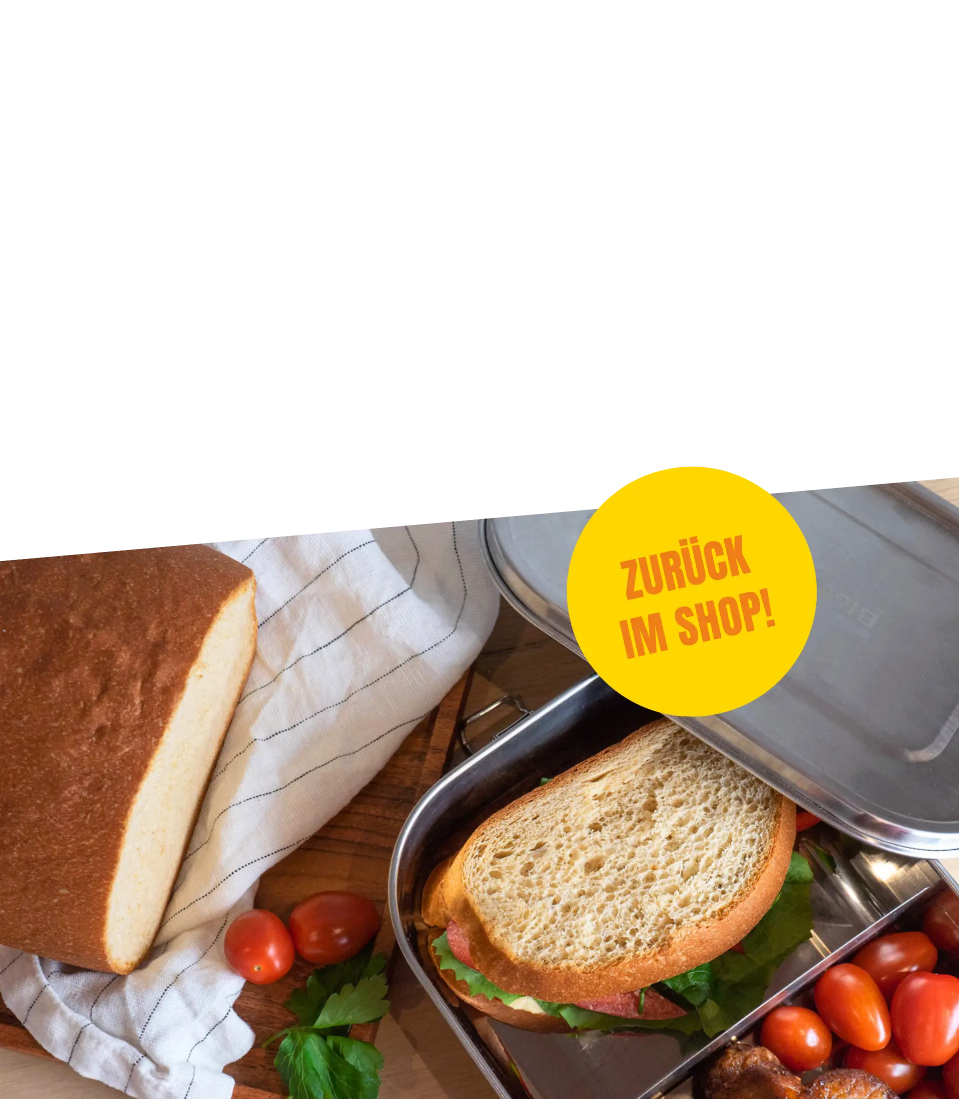 Unser STEINER´s Toast als Brotzeit belegt in einer Edelstahl-Dose.