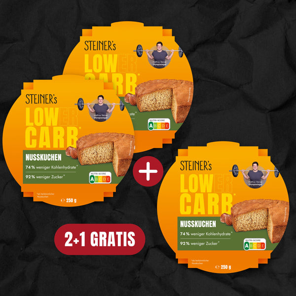 3 für 2: STEINER´s Low Carb Nusskuchen