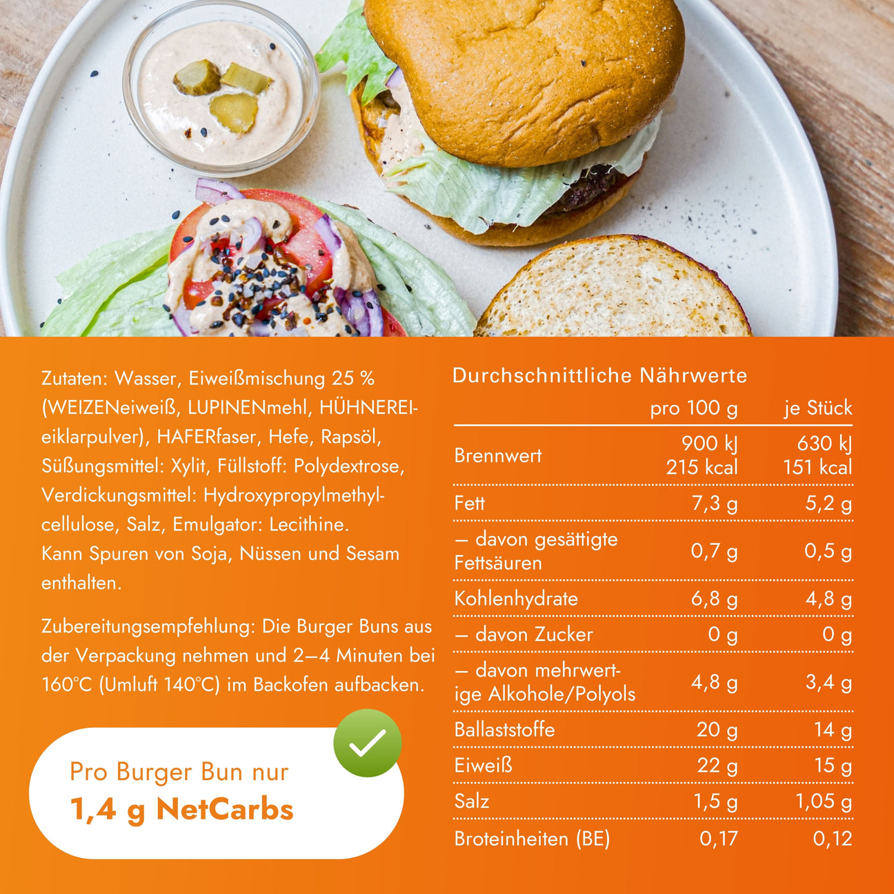 STEINER´s Low Carb High Protein Burger Buns