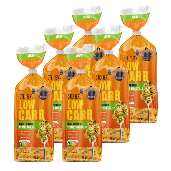 6 Packungen STEINER´s Low Carb High Protein Tagliatelle, vegan